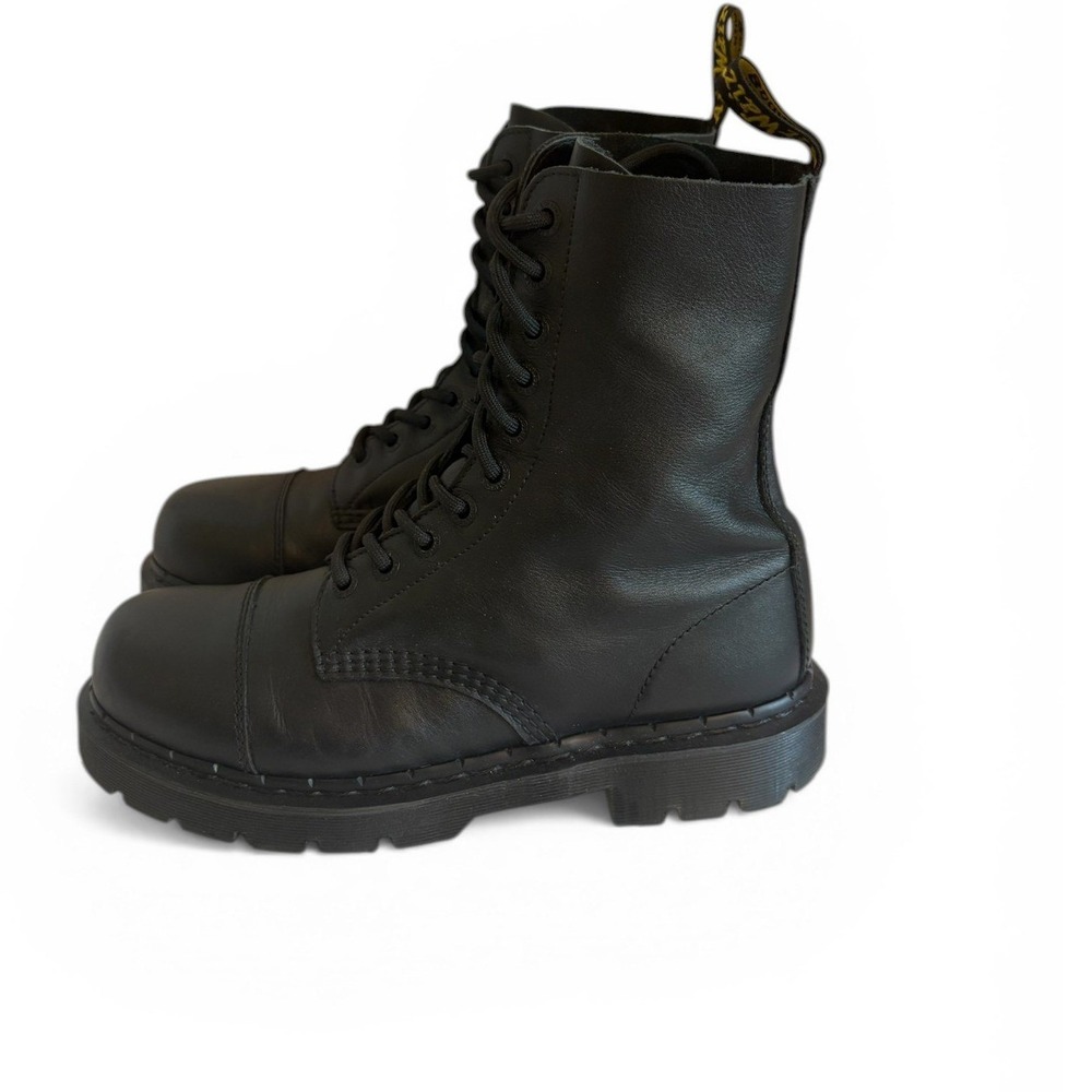 Dr. Martens 10934 Black Leather 10 Eye Cap Toe Combat Boots Mens 10 Womens 11 - Picture 10 of 10